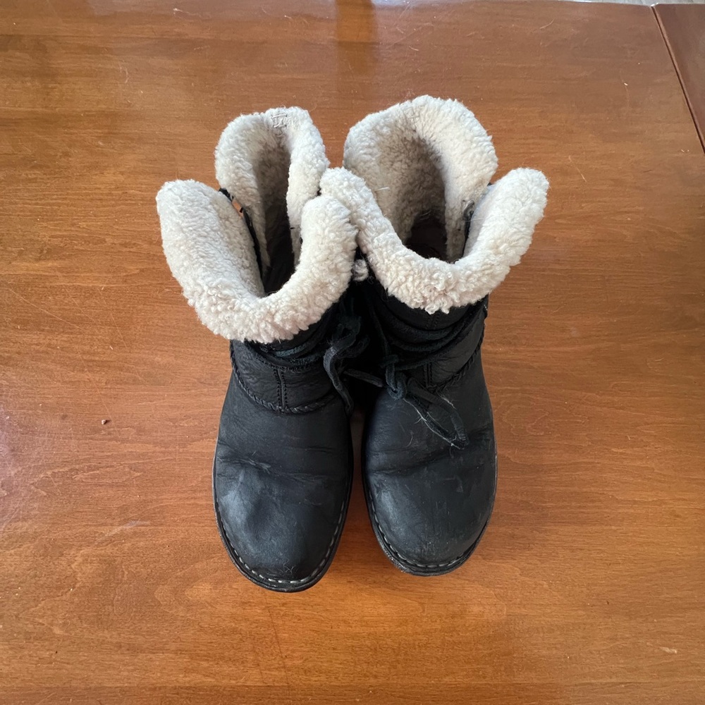 UGG Black Ankle Boots with Cream Lining